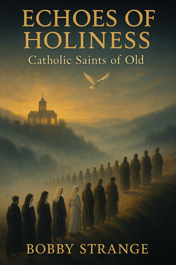 Book cover of Echoes of Holiness, a Catholic collection of stories reflecting the lives of saints and quiet paths to holiness.