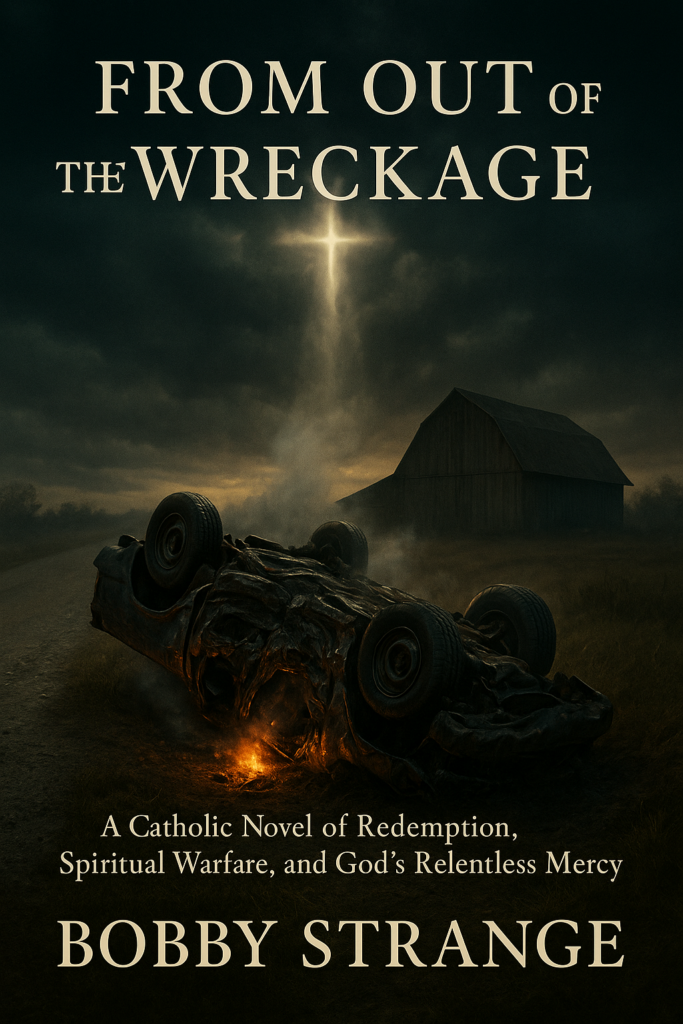 Book cover of From Out of the Wreckage, a Catholic novel about brokenness, rescue, and the quiet persistence of grace.